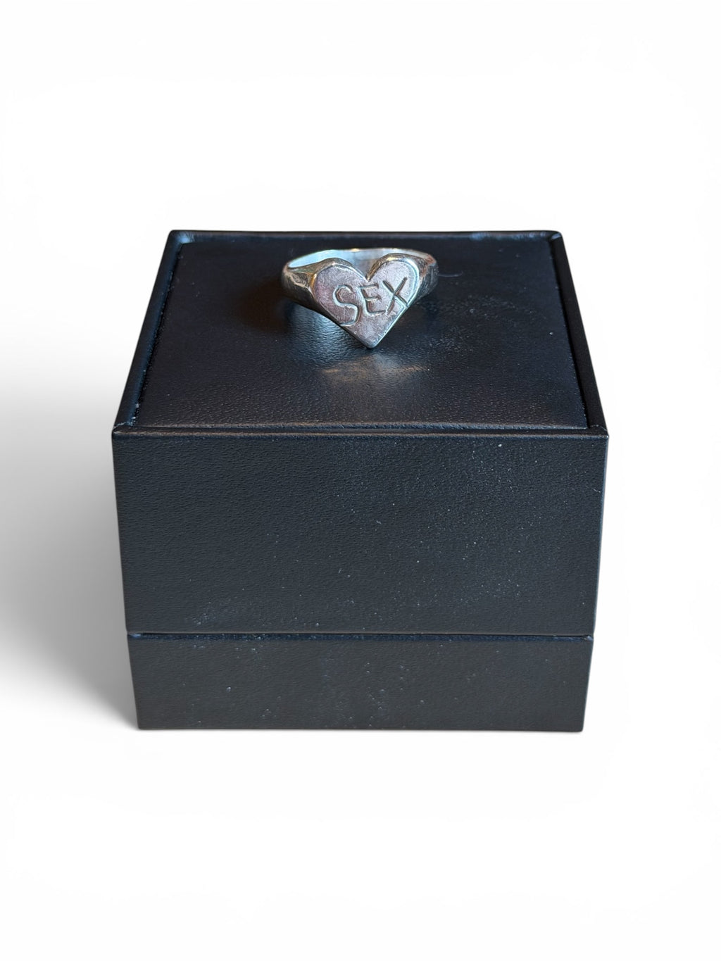 Rodeo Work Wear Silver Heart “Sex” ring