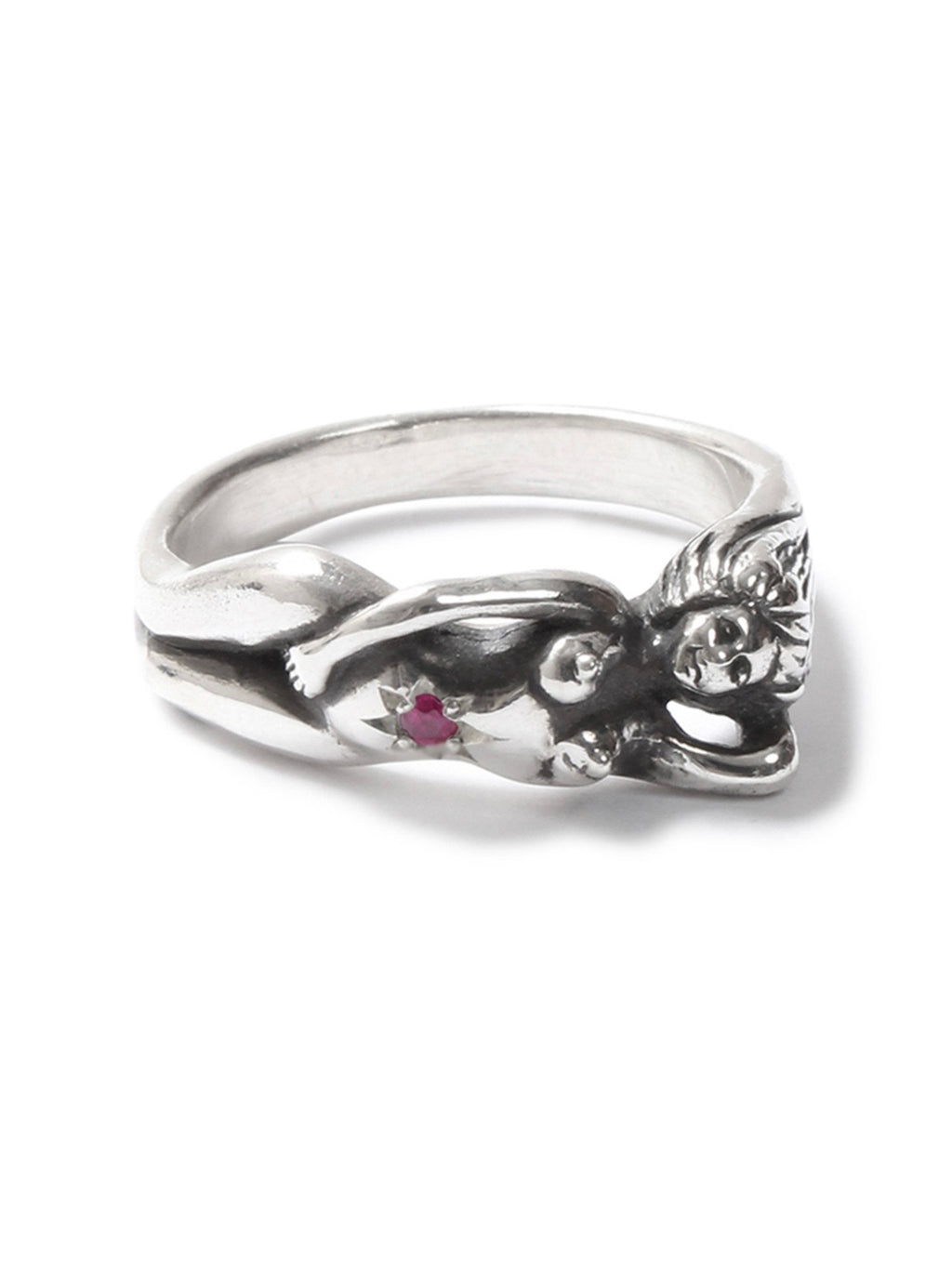 Wacko Maria Nude-Girl Silver and Ruby Ring
