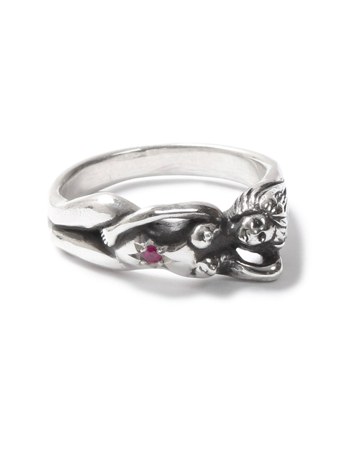 Wacko Maria Nude-Girl Silver and Ruby Ring