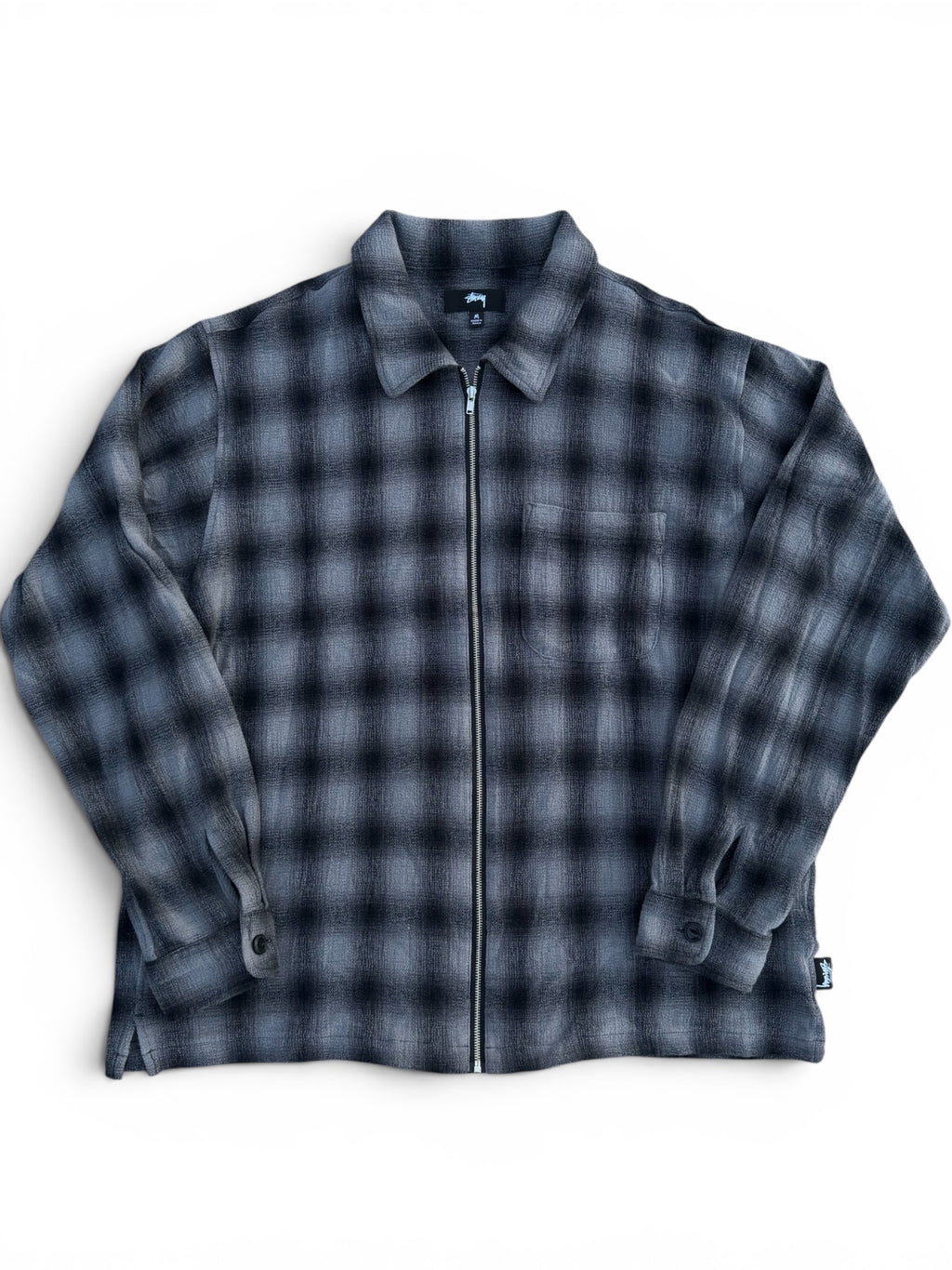 Stussy flannel zip up shirt
