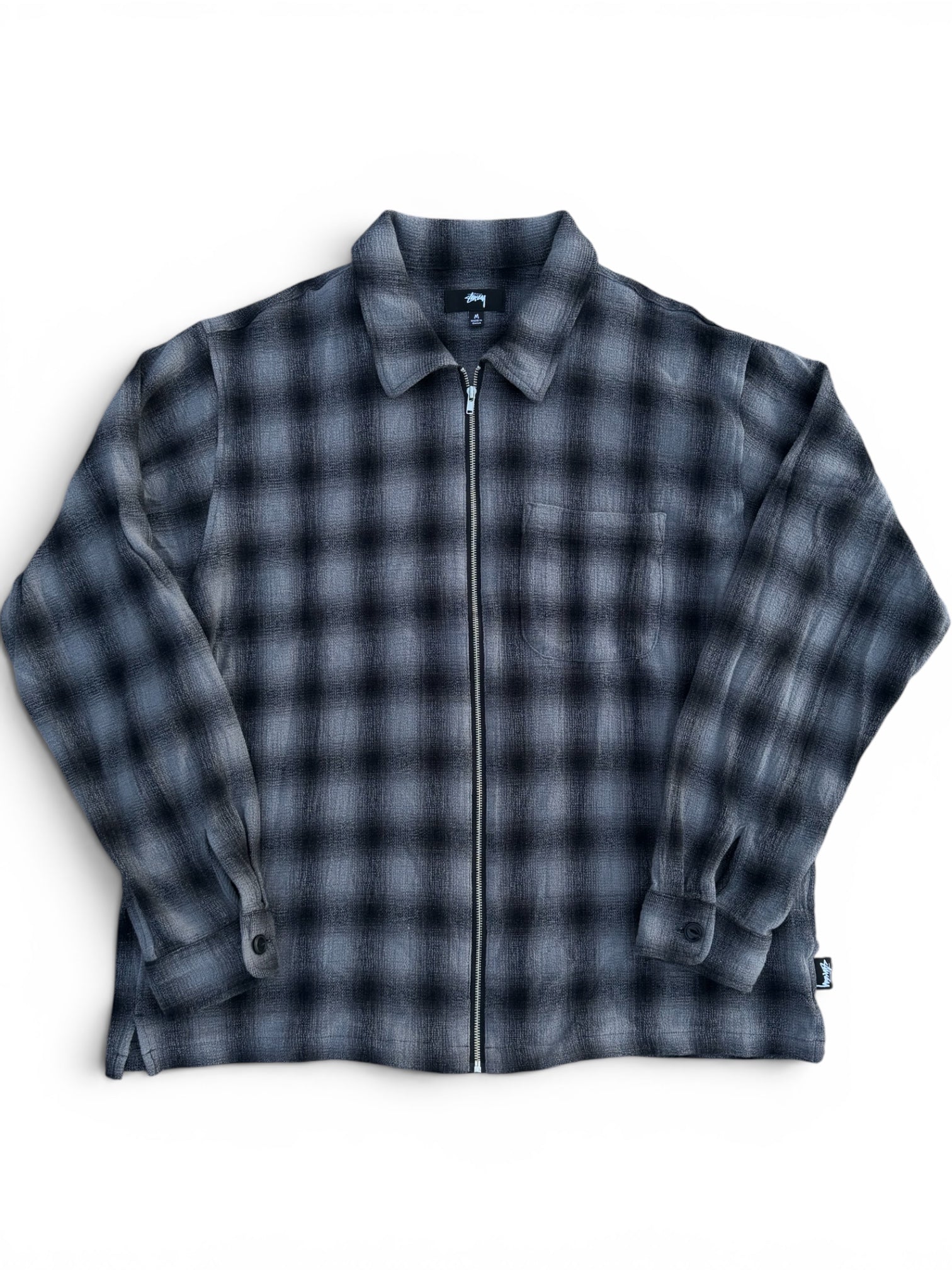Stussy flannel zip up shirt